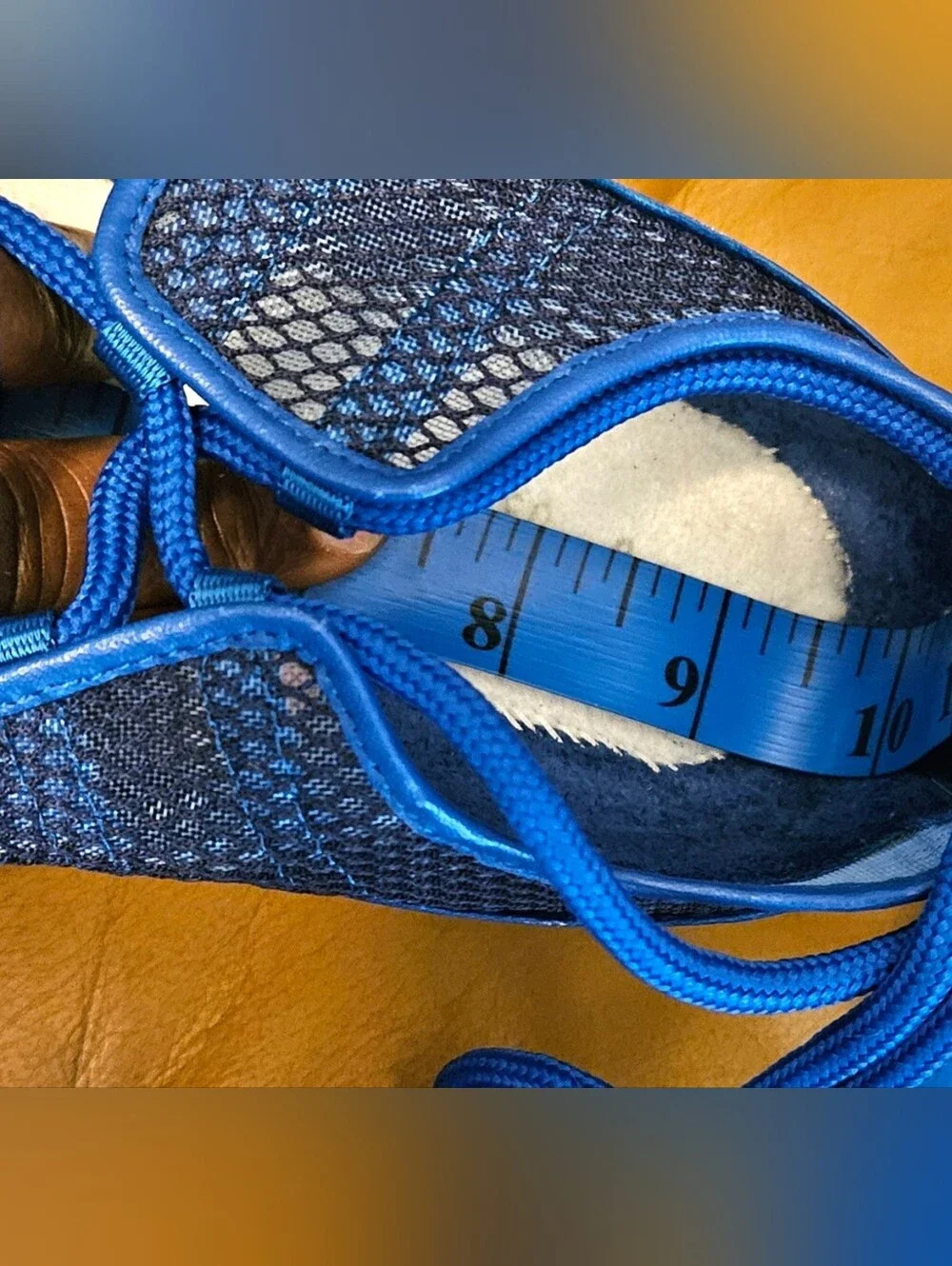 New Women's Jimmy Choo Blue Leather Strappy Lace Designer Sneakers Size 5.5 US